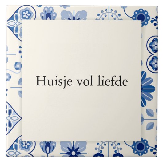 tegeltje 15x15 - huisje vol liefde タイル (正面)