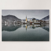 TegernseeのRottach-Egern、冬のババリア ジグソーパズル (横)
