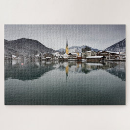 TegernseeのRottach-Egern、冬のババリア ジグソーパズル