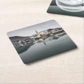 TegernseeのRottach-Egern、冬のババリア スクエアペーパーコースター (アングル)