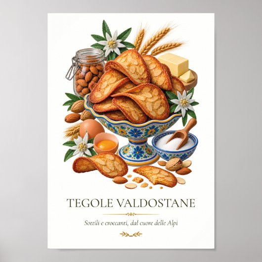 Tegole Valdostane – Vintage Italian Dessert ポスター (正面)