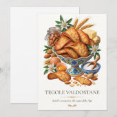 Tegole Valdostane – Vintage Italian Dessert 招待状 (正面/裏面)