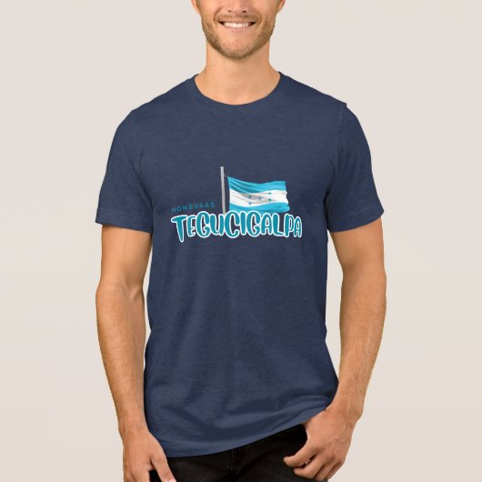 Tegucigalpa with Honduras Flag トライブレンドＴシャツ (正面)