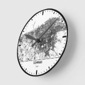Tehran Clock City Line Art ラウンド壁時計 (傾斜)