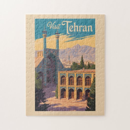 Tehran Iran Golestan Palace Illustration Travel ジグソーパズル (縦)
