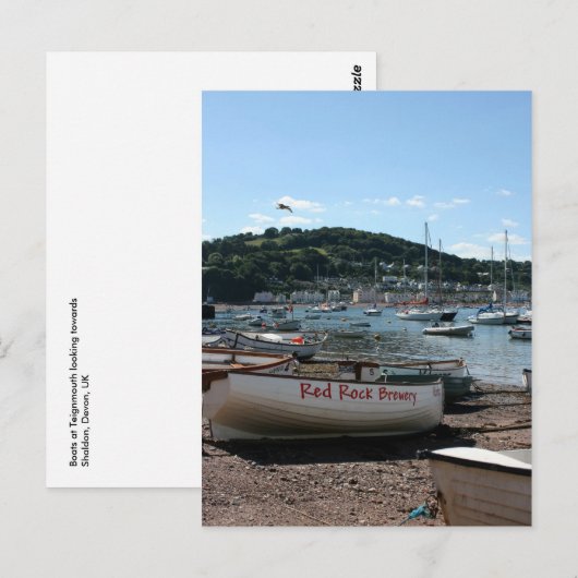 Teignmouth Devon UKのボート ポストカード (正面/裏面)