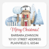 Tekettle Homeクリスマス1.5インチアドレス返却日 スクエアシール (正面)