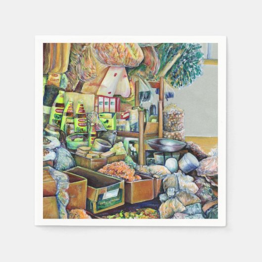 Tekka Center魅力的シンガポールの素晴らし約束 スタンダードカクテルナプキン (正面)