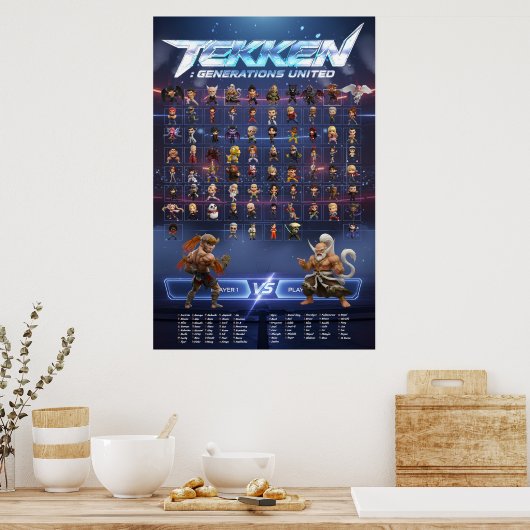 Tekken Chibi Characters Vertical Wall Poster ポスター (キッチン)
