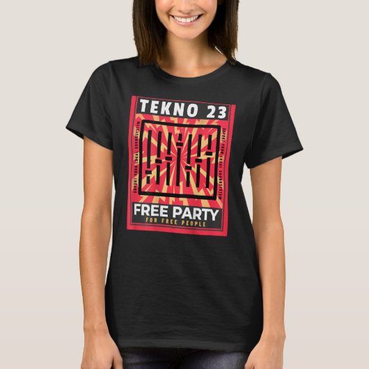 TEKNO 23無料パーティー無料BACKPRINT Tシャツ (正面)
