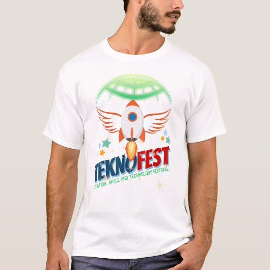 TEKNOFEST ロケットデザイン - 航空とテクノロジー Tシャツ (正面)