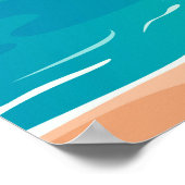 *~* Tel Aviv IsraelポスターブルーシティスケープPalm ポスター (角)