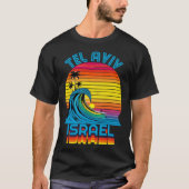 Tel Aviv Israel Retro Throwback Surf & Beach Souve Tシャツ (正面)
