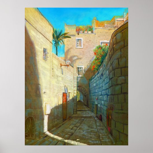 Tel-Aviv Jaffo Old City Israel Travel Oil Painting ポスター (正面)