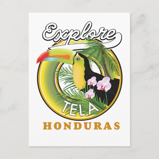 Telaホンジュラスの旅行ロゴを探索 ポストカード (正面)