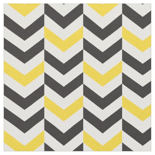 Tela Chevron Gris y Amarillo ファブリック (クローズアップ)