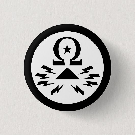 Telecomixのロゴボタン 缶バッジ (正面)