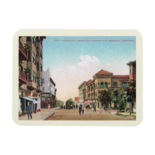 Telegraph Ave., Berkeley, Californiaヴィンテージスタイル マグネット (横)