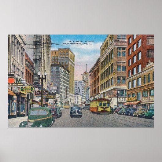 Telegraph AveOaklandのビュー(CA) ポスター (正面)