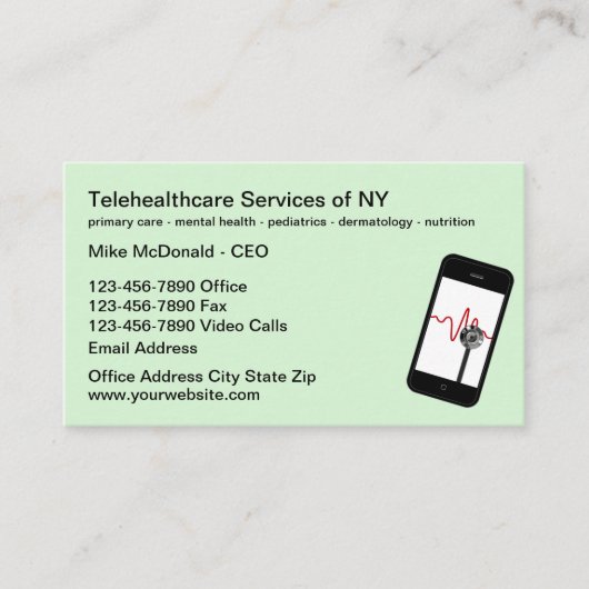 Telehealthcare Services Mobile Medical 名刺 (正面)