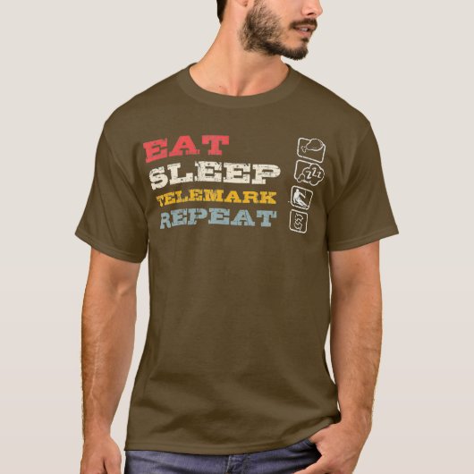 Telemark Norway Skier Ski Backcountry Skiing Tシャツ (正面)