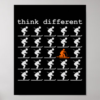 Telemark Skiing Free Your Heel - Think Different S ポスター