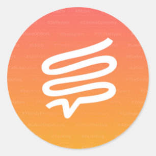 Telepathロゴ付きラウンドステッカー ラウンドシール