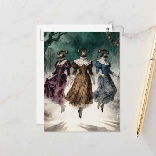 Telephone Ladies Levitating ポストカード (正面/裏面インサイチュ)