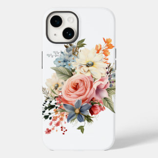  Téléphone pochet blanc avec un bouquet de roses Case-Mate iPhone 14ケース