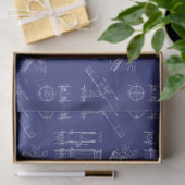 Telescope Schematics Tissue Paper in Blue 薄葉紙 (ギフト)