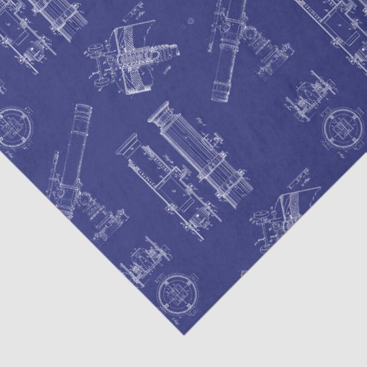 Telescope Schematics Tissue Paper in Blue 薄葉紙 (詳細)