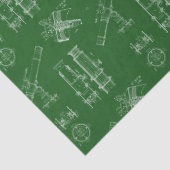 Telescope Schematics Tissue Paper in Green 薄葉紙 (詳細)