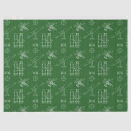 Telescope Schematics Tissue Paper in Green 薄葉紙