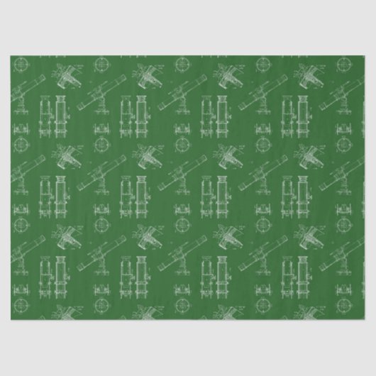 Telescope Schematics Tissue Paper in Green 薄葉紙 (正面)