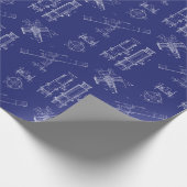 Telescope Schematics Wrapping Paper in Blue ラッピングペーパー (角)