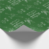 Telescope Schematics Wrapping Paper in Green ラッピングペーパー (角)