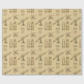 Telescope Schematics Wrapping Paper in Sepia ラッピングペーパー (フラット)
