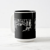 Telestaiはクロムロゴのコーヒーカップにしわを寄せました ツートーンマグカップ (正面左)