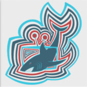 Television Shark Graphic Ripples シール (正面)