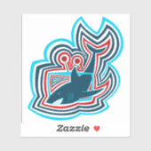 Television Shark Graphic Ripples シール (シート)