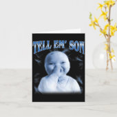 Tell em Son Ai Niche Baby Holding Laugh Gen Z Tuff カード (黄色い花)