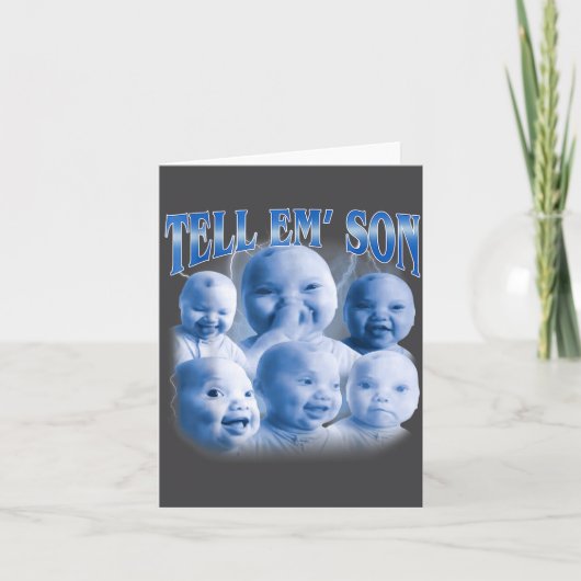 Tell em Son Funny Ai Niche Baby Laugh Holding Gen  カード (正面)