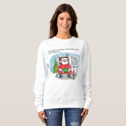 Tell Santa women white sweatshirt スウェットシャツ (正面フル)