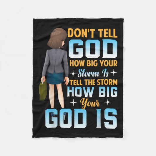 Tell The How Big Your God Is - Christian Motivatio フリースブランケット (正面)