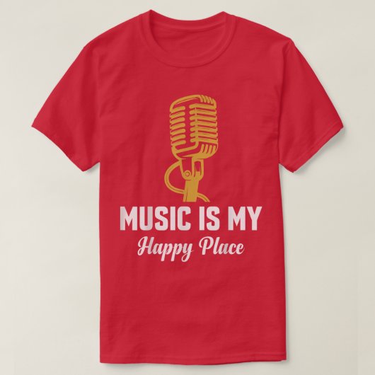 Tell The Story Mic Music Is My Happy Place 2962 Tシャツ (デザイン正面)