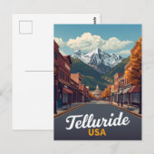 Telluride Colorado Main Street Mountain ポストカード (正面/裏面)