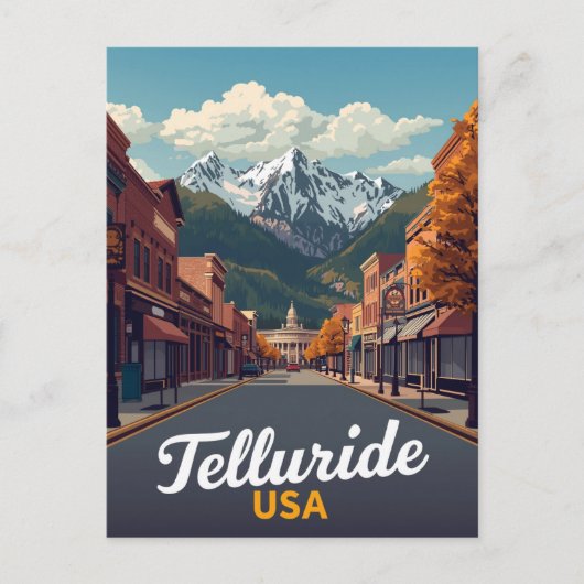 Telluride Colorado Main Street Mountain ポストカード (正面)