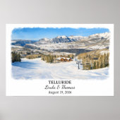 Telluride Colorado Poster, Watercolor, Custom ポスター (正面)