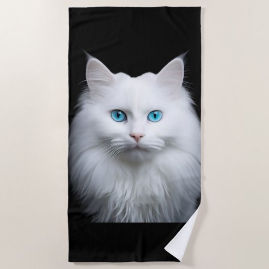 Telo Mare Gatto Bianco  ビーチタオル (正面)