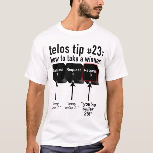 Telosの先端: 訪問者25 (黒) tシャツ (正面)